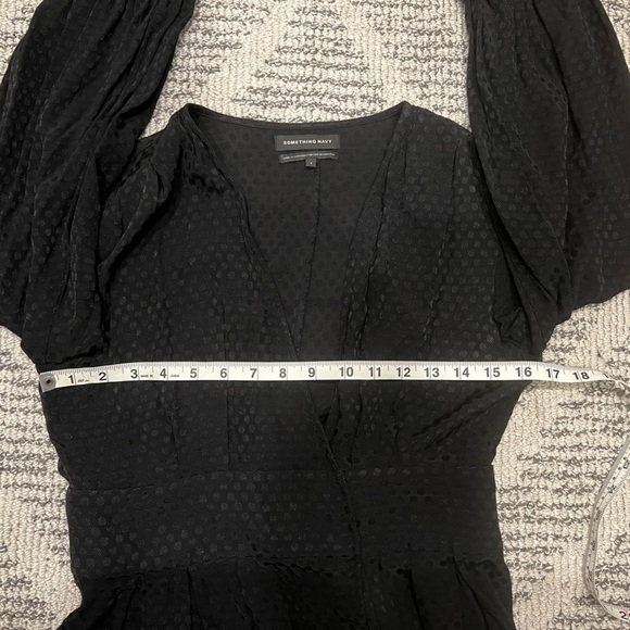 Something Navy black polka dot whimsigoth blouse - Picture 7 of 9